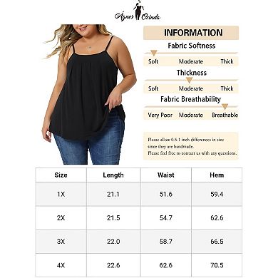 Women's Plus Size Adjustable Strap Elegant Basic Pleated Camisole Tank Tops