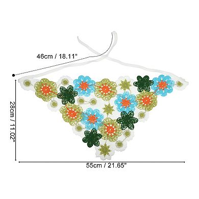 1 Pcs Fashion Knitted Hollow Triangle Headwrap For Women 21.65"x11.02" Green