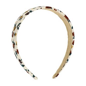 1 pc Classic Elegant Retro Floral Headband For Women 4.33" Id Beige