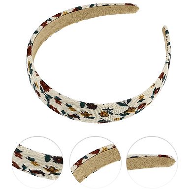 1 Pcs Classic Elegant Retro Floral Headband For Women 4.33" Id Beige