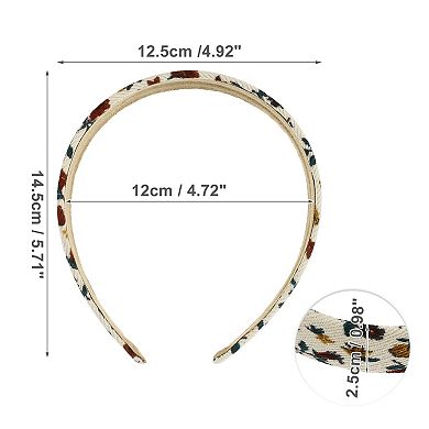 1 Pcs Classic Elegant Retro Floral Headband For Women 4.33" Id Beige