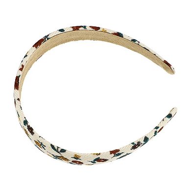 1 Pcs Classic Elegant Retro Floral Headband For Women 4.33" Id Beige
