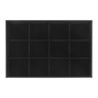 Velvet Jewelry Trays With Dividers For Drawers, Jewelry Organizer Drawer Storage 12 Grid Tray