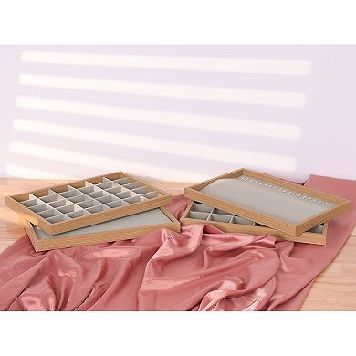 Set Of 2 Jewelry Trays Jewelry Organizer Drawer Inserts Display Storage 24 Grid Tray