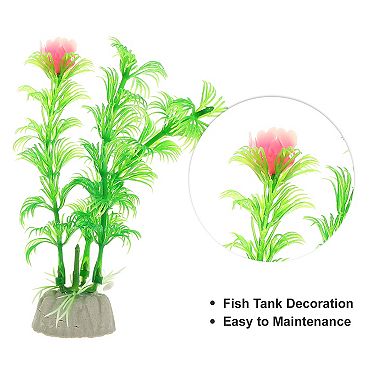 2 Pcs Aquarium Plants Decor Artificial Aquatic Plant Tree Green