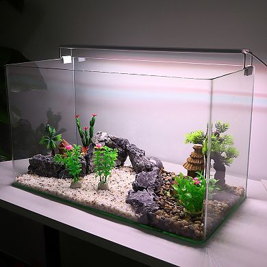 2 Pcs Aquarium Plants Decor Artificial Aquatic Plant Tree Green