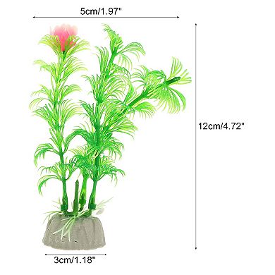 2 Pcs Aquarium Plants Decor Artificial Aquatic Plant Tree Green
