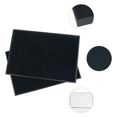 Set Of 2 Stackable Velvet Jewelry Organizer Trays With Removable Dividers For Drawer