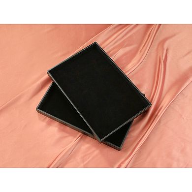 Set Of 2 Stackable Velvet Jewelry Organizer Trays With Removable Dividers For Drawer