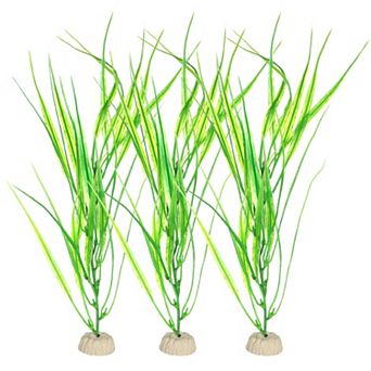 3 pc Fish Tank Aquarium Decorations Artificial Plants Plastic Artificial Water Plants Green