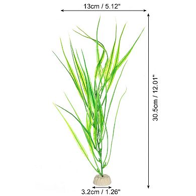 3 Pcs Fish Tank Aquarium Decorations Artificial Plants Plastic Artificial Water Plants Green