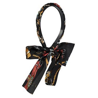 1 pc Grace Retro Satin Cross Knotted Fabric Headband For Women 5.91"x5.31" Black