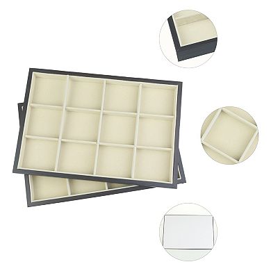 2 Pcs Stackable Velvet Jewelry Trays With Dividers For Drawers, Jewelry ...