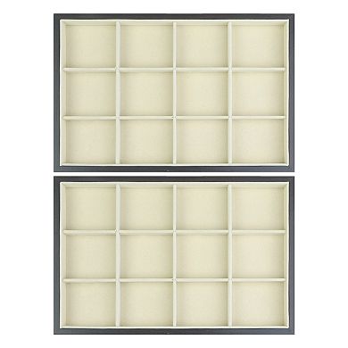 2 Pcs Stackable Velvet Jewelry Trays With Dividers For Drawers, Jewelry Organizer Flat Tray