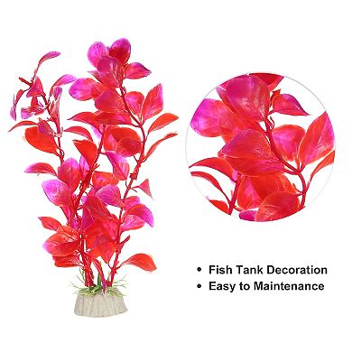 3 Pcs Fish Tank Aquarium Decorations Artificial Plants Plastic Artificial Water Plants Red