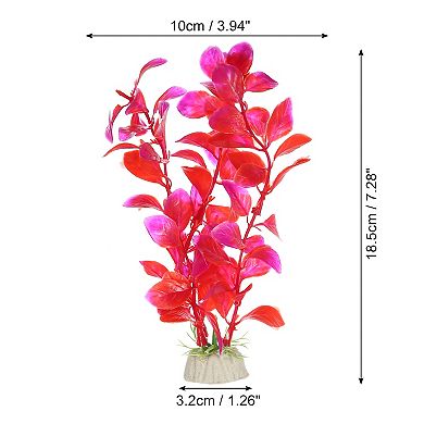 3 Pcs Fish Tank Aquarium Decorations Artificial Plants Plastic Artificial Water Plants Red