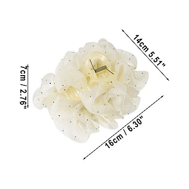 1 Pcs Classic Elegant Hair Clips Hairdo Clip For Women 6.30"x5.51"x2.76" Beige