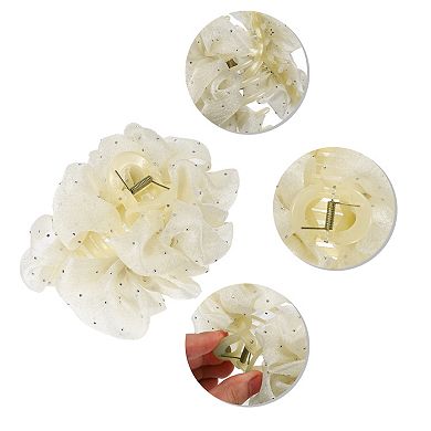 1 Pcs Classic Elegant Hair Clips Hairdo Clip For Women 6.30"x5.51"x2.76" Beige