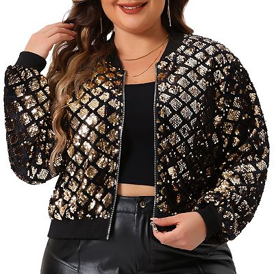 Glitter jackets plus size best sale