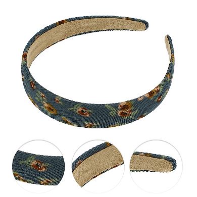 1 Pcs Classic Elegant Retro Floral Headband For Women 4.33" Id Blue