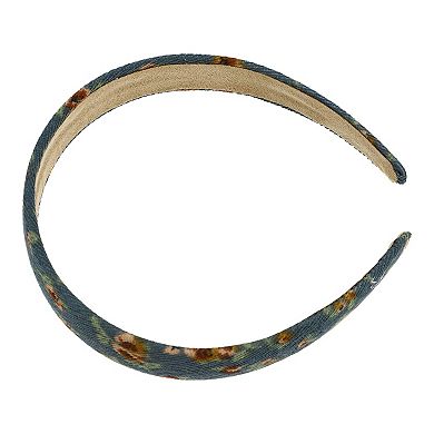 1 Pcs Classic Elegant Retro Floral Headband For Women 4.33" Id Blue