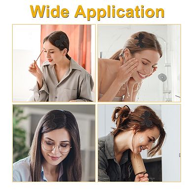 2 Pcs Hair Pads Floating Tie Shape Hair Pad Bangs Patch For Women Hair Magic Tapes Black