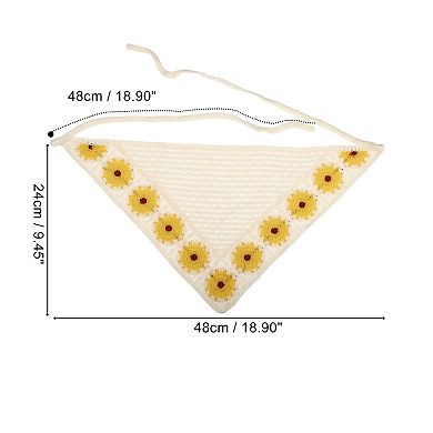 1 Pcs Fashion Sunflower Hollow Triangle Headwrap For Women 18.90"x9.45" Yellow