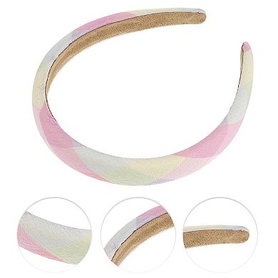 1 Pcs Classic Elegant Pu Headband For Women 6.10"x5.51" Yellow Pink