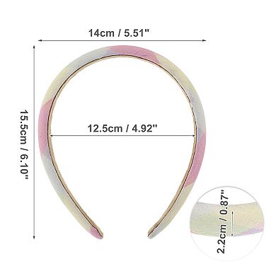 1 Pcs Classic Elegant Pu Headband For Women 6.10"x5.51" Yellow Pink