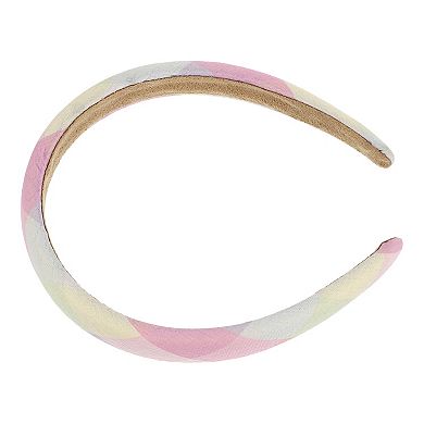 1 Pcs Classic Elegant Pu Headband For Women 6.10"x5.51" Yellow Pink