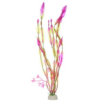 1 pc Fish Tank Aquarium Decorations Artificial Plants Plastic Artificial Water Plants Grass Pink