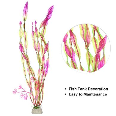 1 Pcs Fish Tank Aquarium Decorations Artificial Plants Plastic Artificial Water Plants Grass Pink