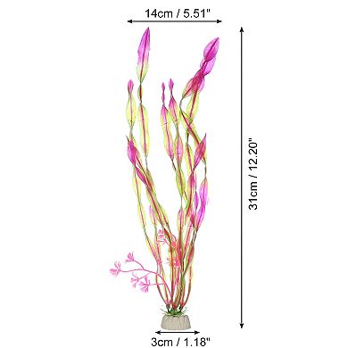 1 Pcs Fish Tank Aquarium Decorations Artificial Plants Plastic Artificial Water Plants Grass Pink