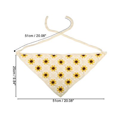 1 Pcs Fashion Knitted Hollow Triangle Headwrap For Women 20.08"x9.84" Yellow