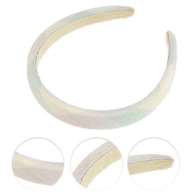 1 Pcs Classic Elegant Pu Headband For Women 6.10"x5.51" Green Yellow