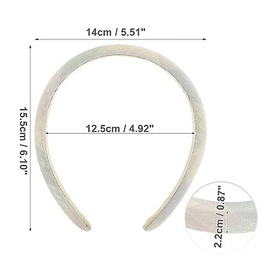 1 Pcs Classic Elegant Pu Headband For Women 6.10"x5.51" Green Yellow