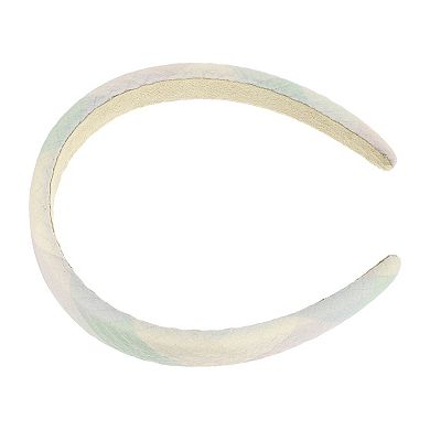 1 Pcs Classic Elegant Pu Headband For Women 6.10"x5.51" Green Yellow