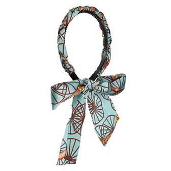 1 pc Fashion Retro Satin Cross Knotted Fabric Headband For Women 4.72" Id Blue