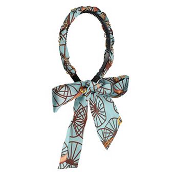 1 pc Fashion Retro Satin Cross Knotted Fabric Headband For Women 4.72" Id Blue