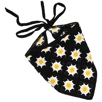 1 pc Classic Cute Hollow Triangle Headwrap For Women 21.06"x10.24" Black