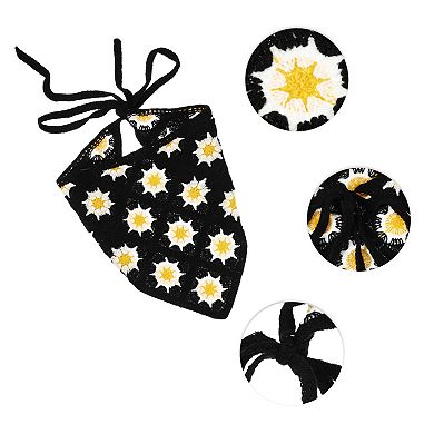 1 Pcs Classic Cute Hollow Triangle Headwrap For Women 21.06"x10.24" Black