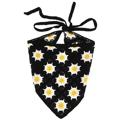 1 Pcs Classic Cute Hollow Triangle Headwrap For Women 21.06"x10.24" Black