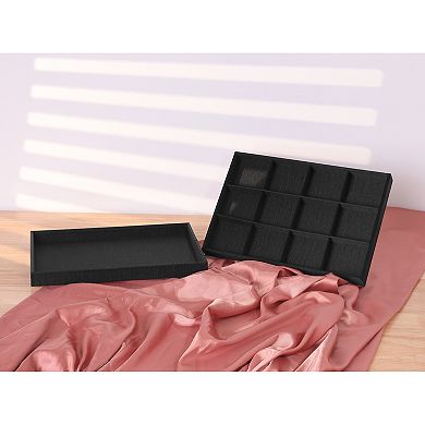 Fabric Jewelry Organizer Trays With Removable Dividers For Drawers Inserts Container Case Storage