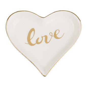 Ceramic Jewelry Tray Trinket Ring Dish For Organizing Earring Necklace Watch Love