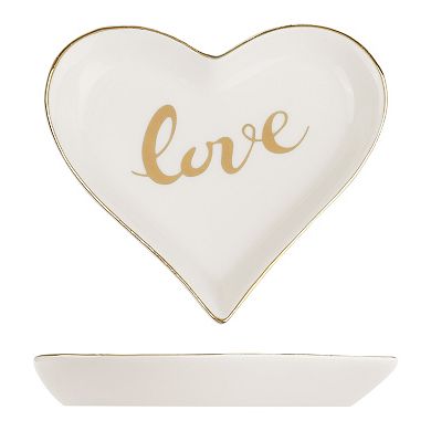 Ceramic Jewelry Tray Trinket Ring Dish For Organizing Earring Necklace Watch Love