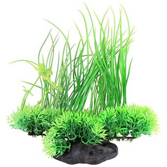 Soft Plastic Artificial Plant Emulational Grass Decoration Green 8" Height For Fish Tank Aquarium