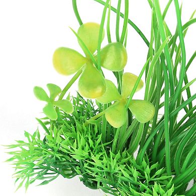 Soft Plastic Artificial Plant Emulational Grass Decoration Green 8" Height For Fish Tank Aquarium