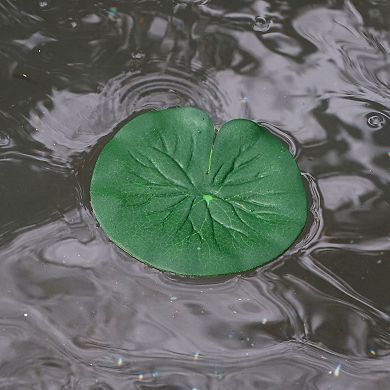 9pcs Garden Ponds Pool Decoration Artificial Lotus Leaves Green 3.9"