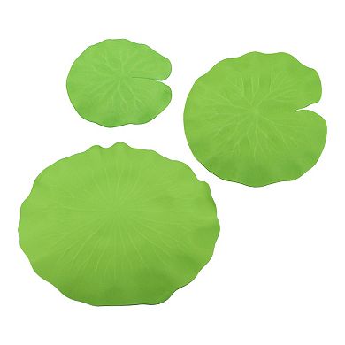 9pcs Garden Ponds Pool Decoration Artificial Lotus Leaves Green 3.9"