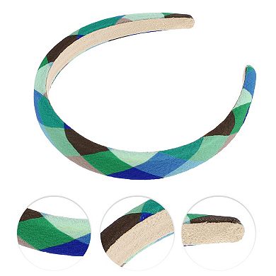 1 Pcs Classic Elegant Pu Headband For Women 6.10"x5.51" Green Blue